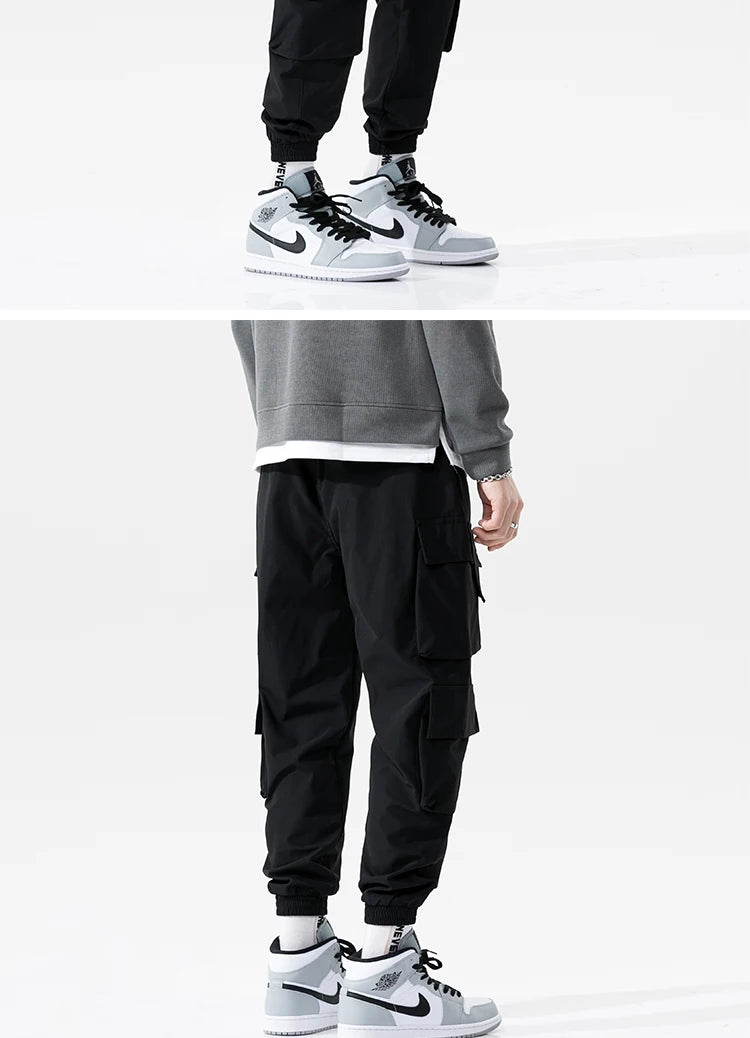 streetwear mens hip hop jogging pants casual men trousers big size loose sweatpants male 2023 new multi pocket harem pants 5xl unique joggers style 2896