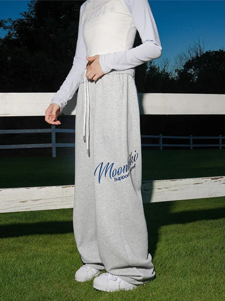 american fashion letter hip hop wide leg pants mens y2k streetwear baggy straight pantalones hombre new gym sports trousers unique default style 528