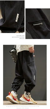 autumn spring men corduroy pants casual jogging sweatpants hip hop fashion streetwear joggers trousers y2k baggy pantalones unique joggers style 3614
