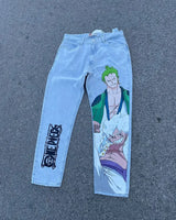 harajuku popular anime kokushibo print baggy jeans new style wide leg trouser y2k streetwear for men women high waist pants unique jeans style 4286