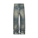 Harajuku Streetwear Washed Dirty Baggy Blue Jeans for Men and Women Straight Vintage Casual Denim Trousers Ropa Hombre Cargos