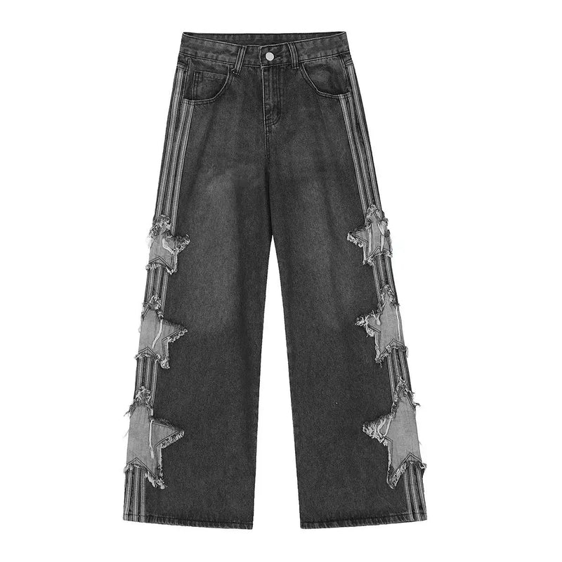 american retro high street straight leg jeans for men and women 2024 spring and autumn trend loose straight leg casual pants y2k unique jeans style 826