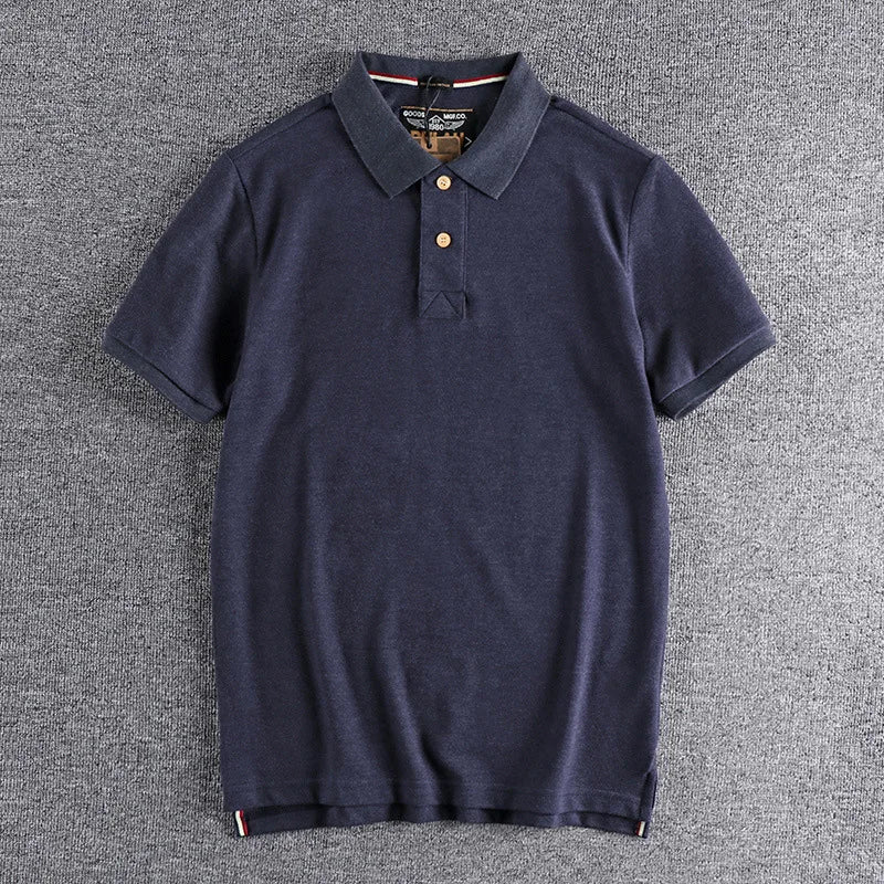 Gothic Vintage print – Summer Mens Polo Shirt Cotton Lapel T Shirt Retro Loose Soli