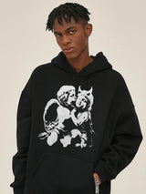 Harajuku streetwear hoodie with bold anime art