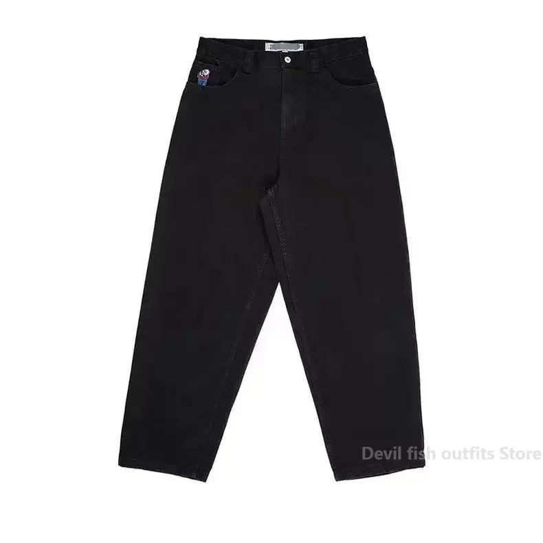 hot sell big boy embroidery men y2k basketball skate men 2024 new in harajuku denim shorts streetwear baggy jeans men clothing unique jeans style 4816