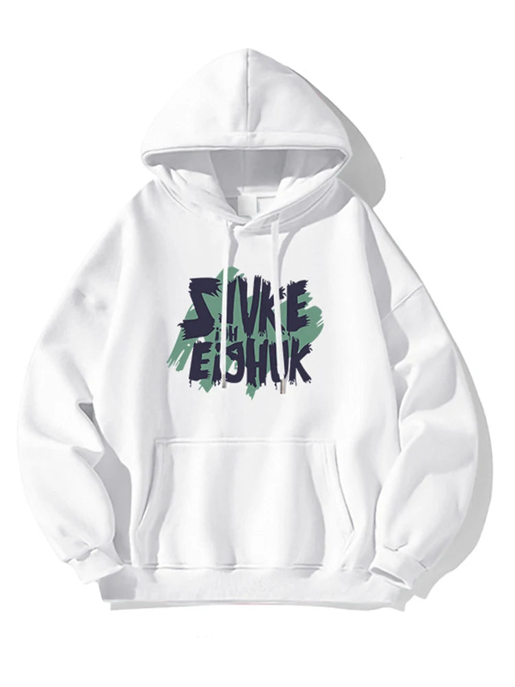 Autumn Design Letter Print Fleece Hoodies For Men Fashion Hip Hop Over