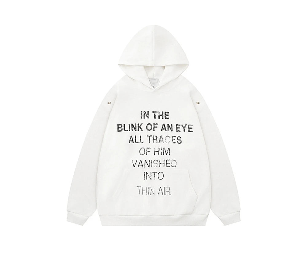 Men Hip Hop Hoodie Sweatshirt Streetwear 2024 Autumn Letter Graphic Ho