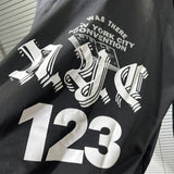 24ss RR123 Brand Fashion Letter Print Black Cotton Cardigan Hooded Sweatshirt High-Street Casual Zipper Hoodie For Winter