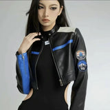 Vintage oversized graffiti zip-up puffer quilted