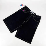 Harajuku Y2k Wexwear Embroidery Skateboarding Jeans Denim Men Letter Graphic Streetwear Shorts 2024 Baggy Gym Basketball Shorts