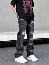 harajuku irregular scratched ripped holes denim jeans men zipper jeans hip hop streetwear new casual straight joggers jean pants urban active pants