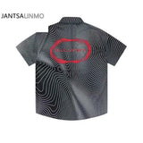 2023 Summer New High Street Fashion Tie-dye Hip-hop Loose Short-sleeved Shirt Men Shirt Short-sleeved Boutique Clothing