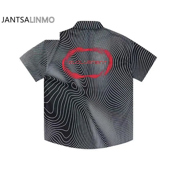 2023 Summer New High Street Fashion Tie-dye Hip-hop Loose Short-sleeved Shirt Men Shirt Short-sleeved Boutique Clothing