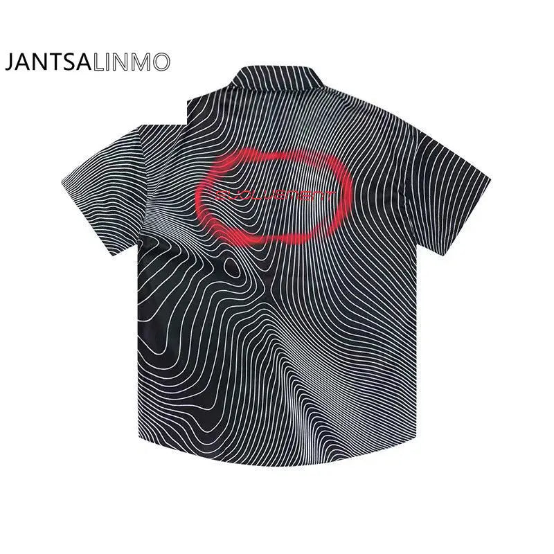 2023 Summer New High Street Fashion Tie-dye Hip-hop Loose Short-sleeved Shirt Men Shirt Short-sleeved Boutique Clothing