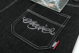 y2k streetwear multi pockets embroidery washed summer jeans shorts for men wide leg baggy casual denim over knee length pants unique jeans style 4750