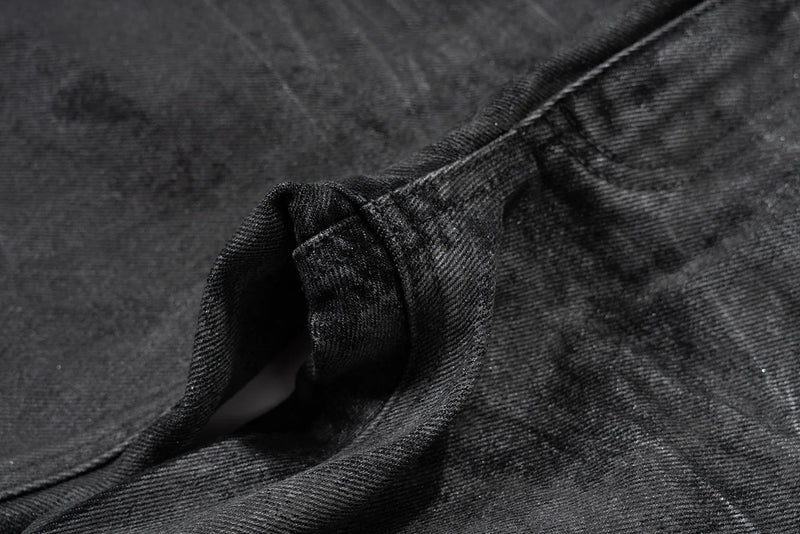 high street hand brushed glue sparkling baggy flare jeans for men y2k pantalones hombre leather pants oversized denim trousers unique jeans style 5966