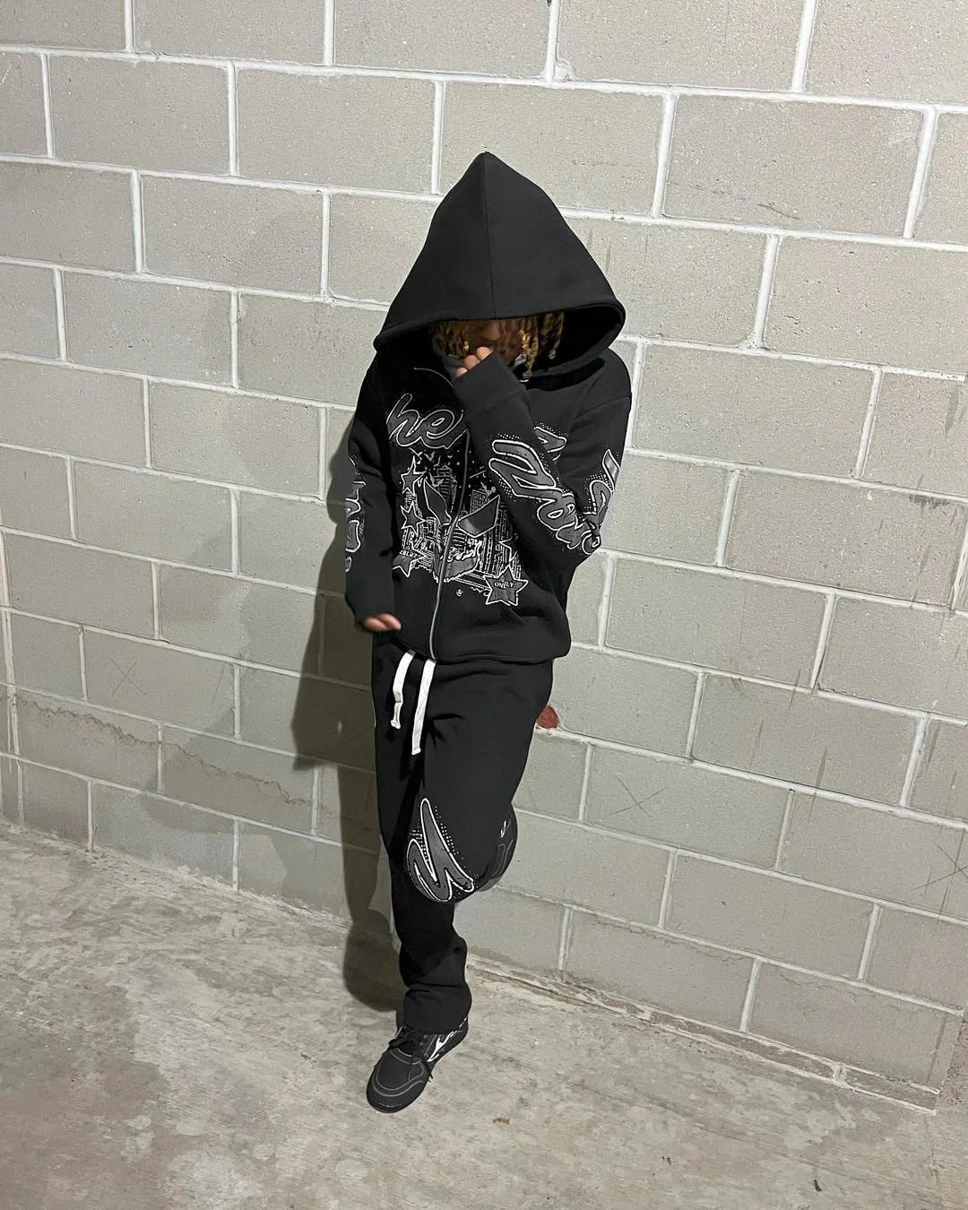 Y2K Women's Clothing Sweatshirt Pullover Long Sleeve Halloween Christmas Top Hip Hop Rap Dress Dark Skeleton