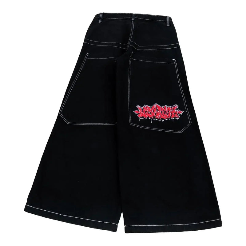 harajuku tapout and wexwear suit graphic embroidered jeans black skateboard pants y2k jeans tracksuit t shirt for men streetwear unique jeans style 2225