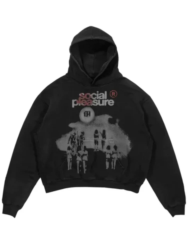 Y2K Womens Top Hoodies Sweatshirt Pullover Oversized Streetwear Vintag