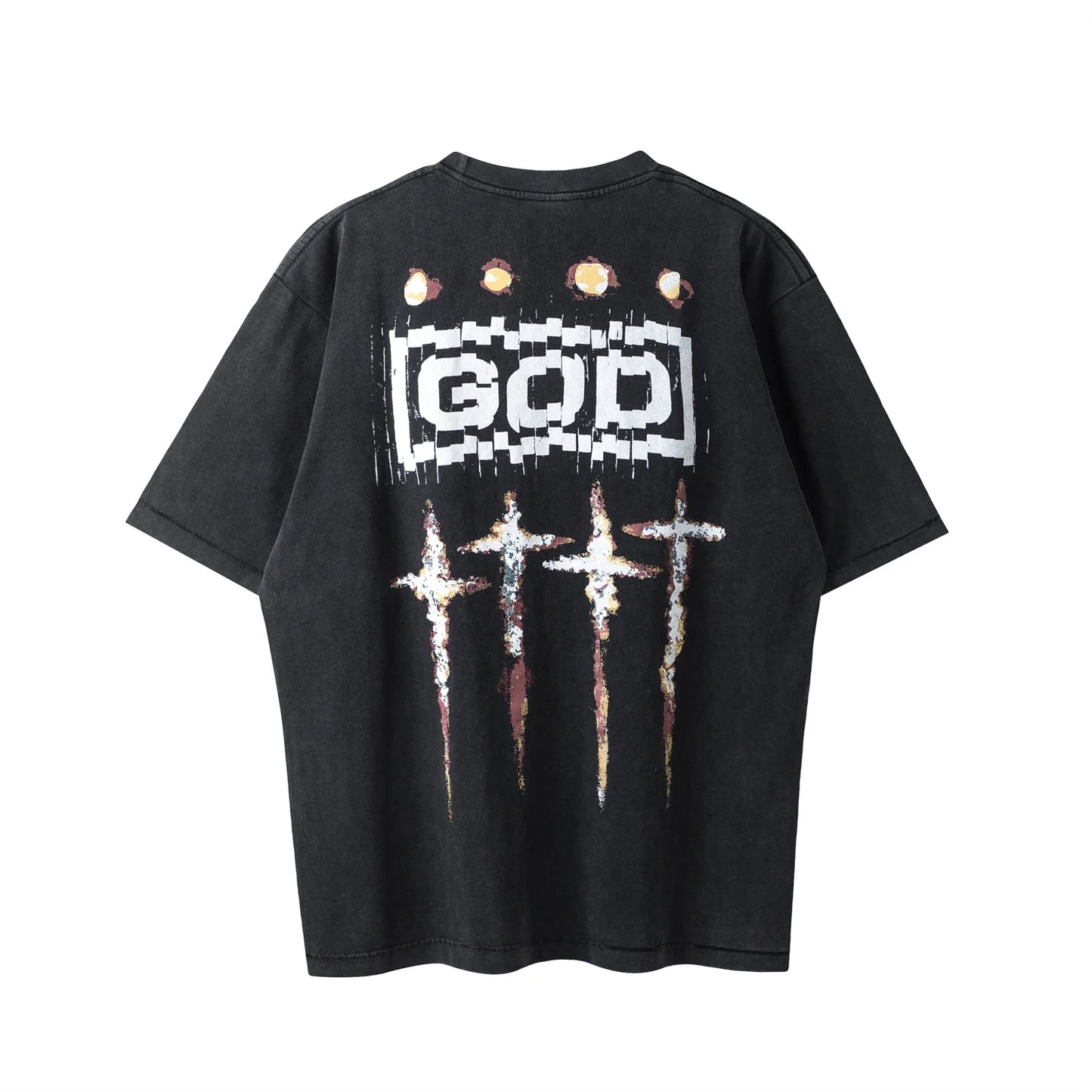 anime graphic tee featuring summer retro vintage fashion washed distressed high street t shirt tops