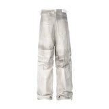 european and american high street washed distressed wide leg jeans pants y2k hip hop splashing ink pleated beggar jeans vintage unique jeans style 1379