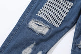 distressed skinny flared micro flare jean for mens mesh big destroyed ripped denim jeans hip hop biker jeans pants male unique jeans style 1322