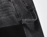 retro washed denim mens jeans pants fashion graffiti patchwork loose biker black jeans streetwear hip hop casual straight pants unique jeans style 5263
