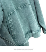 Kanye Vintage Distressed Solid Hooded Hoodie Oversize Washed Wax Dyein