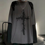 Gothic Melting smiley – Men T Shirts Autumn Men Clothes Anime Casual Long Sleeved Ov