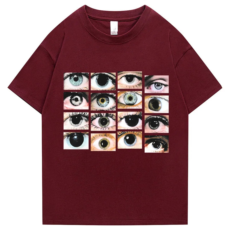 Y2K Graphic Tee – 2022 Men Hip Hop Streetwear T Shirt Eyes Printed Harajuku – Edgy Streetwear for All Genders