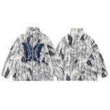 mens hip hop fleece jackets coats patchwork butterfly stand collar jacket parka zipper warm hairy coat outerwear hipster gray - variant style 33e71b for streetwear fashion