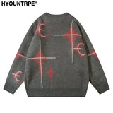 harajuku knitted sweater unisex autumn winter sweaters men casual o neck pullovers streetwear warm sweaters jumpers knitwear - gothic aesthetic hoodie for winter, urban fashion pullover, trendy hip hop fashion hoodie