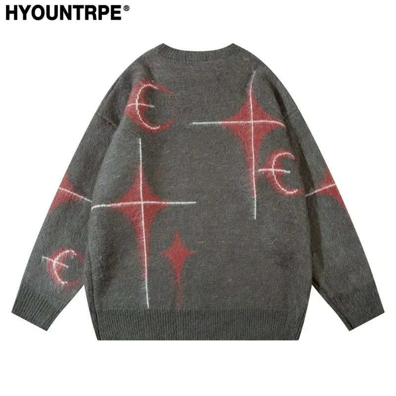 harajuku knitted sweater unisex autumn winter sweaters men casual o neck pullovers streetwear warm sweaters jumpers knitwear - gothic aesthetic hoodie for winter, urban fashion pullover, trendy hip hop fashion hoodie