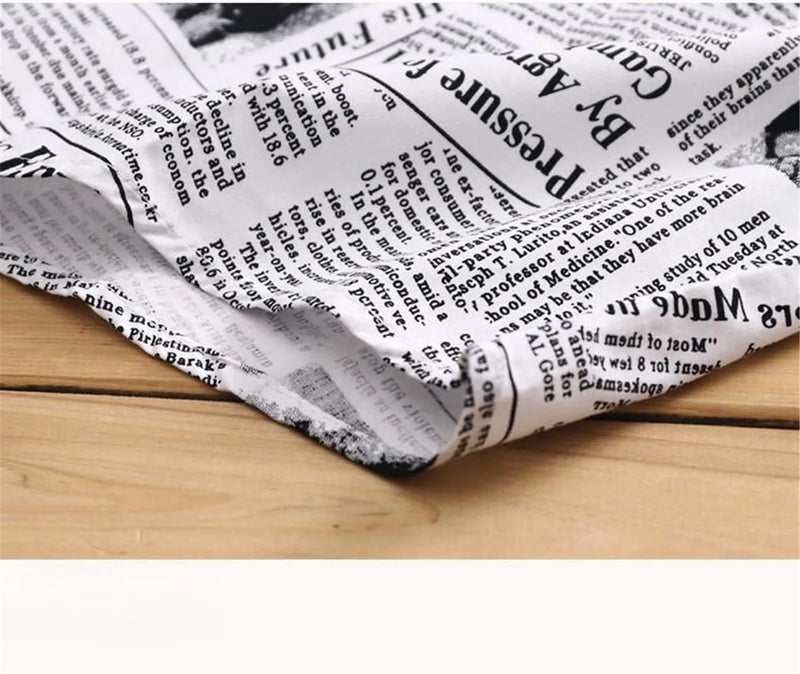 Cool Newspaper Print Shirt Men Gothic Oversize Shirts Japan Funny Shirts Long Sleeve Loose INS Tops Summer Punk Harajuku Shirt