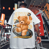 Skatercore Barcode glitch – Summer Men Hip Hop Bear T Shirt 2025 Cartoon Casual Short Sl