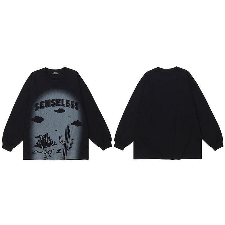 "No Sense" Unisex Men Women Streetwear Graphic Sweatshirt Daulet Apparel