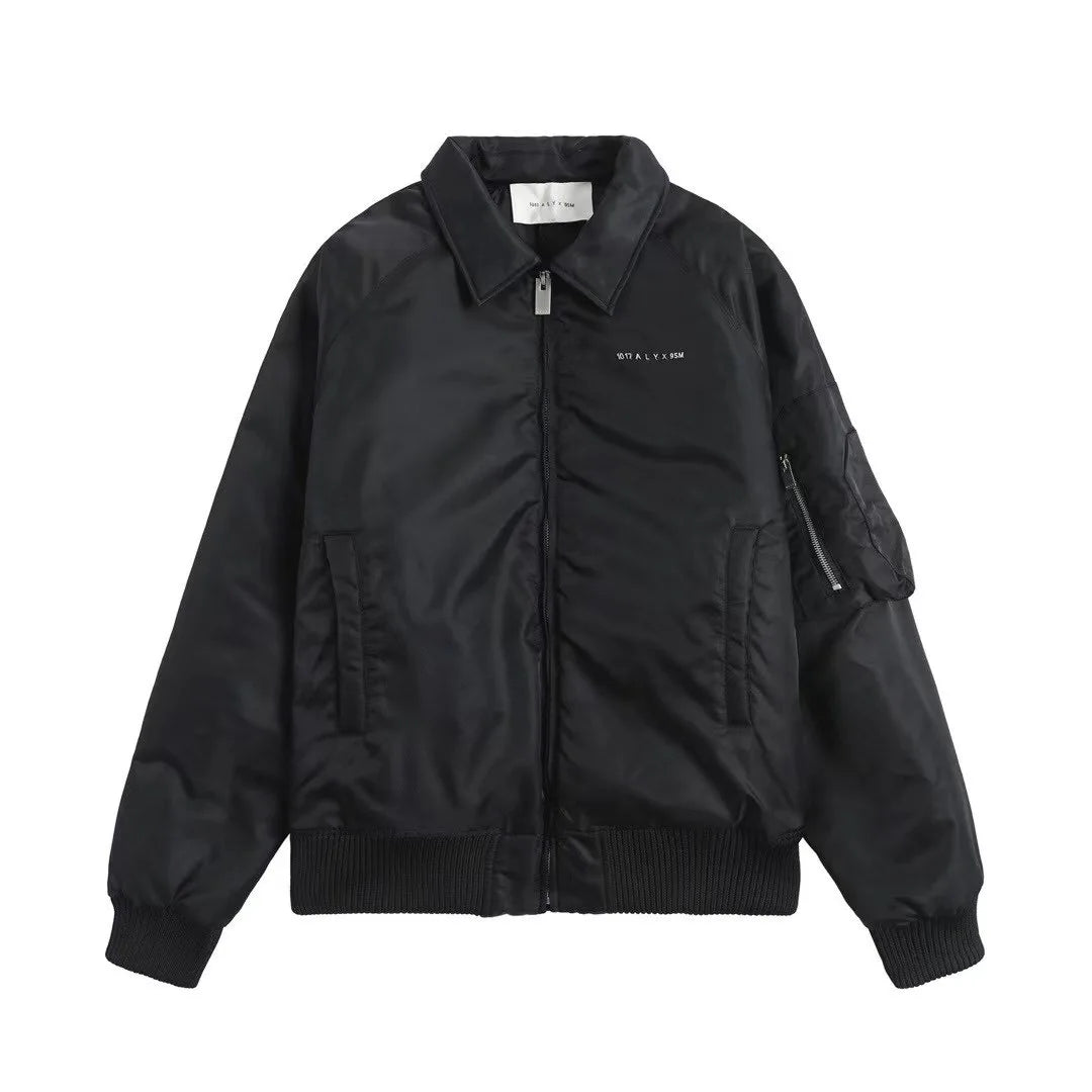 new luxury 2023 men black alyx 1017 9sm bomber pu leather varsity coats jackets down cotton warm winter thicken a521 nan stre - variant style e72677 for streetwear fashion