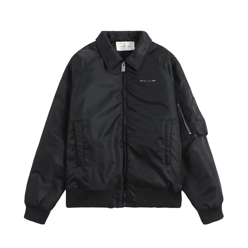new luxury 2023 men black alyx 1017 9sm bomber pu leather varsity coats jackets down cotton warm winter thicken a521 nan stre - variant style e72677 for streetwear fashion