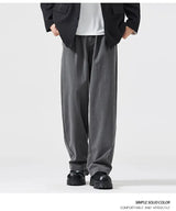 suit pant men korean streetwear fashion loose casual plus size straight suit pant office man commuter pants trousers unique default style 2230