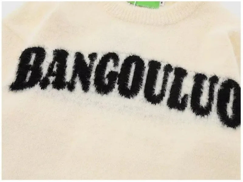 bold graphic pullover, layered streetwear look, soft knit pullover with flame design, y2k fashion statement