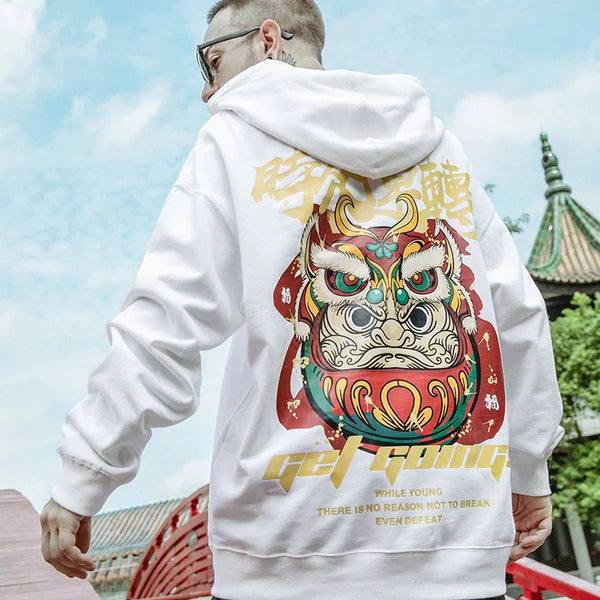 Japanese Streetwear Graphic Print Mens Hoodies Harajuku Fashion Fleece