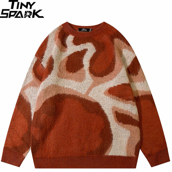 grunge oversized flame jumper built for warmth and edge, essential for winter street style, men’s streetwear clothing piece f