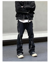 retro washed denim jean pants 2023 new casual zipper open loose straight jeans hip hop y2k pants mens jeans streetwear joggers unique joggers style 4205