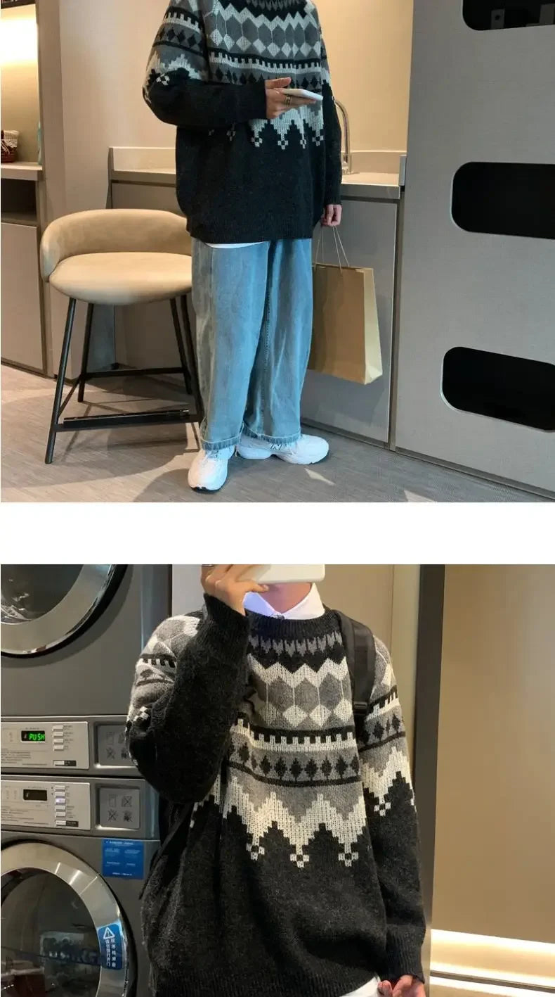 y2k flame knit sweater in soft cotton blend for fashion-forward fall wardrobes, ideal for men’s fashion and seasonal streetwe
