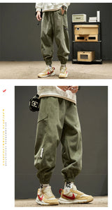 autumn spring men corduroy pants casual jogging sweatpants hip hop fashion streetwear joggers trousers y2k baggy pantalones unique joggers style 3605