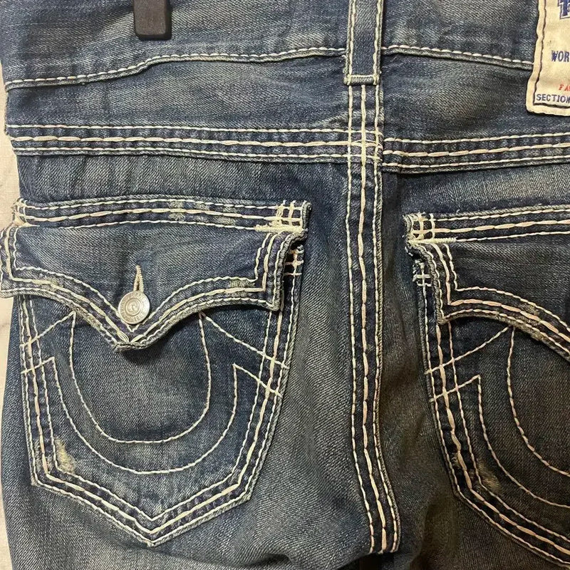 harajuku y2k new true religion high waist super t bootcut flared jeans street denim pants high waist straight leg wide leg jeans unique jeans style 1941