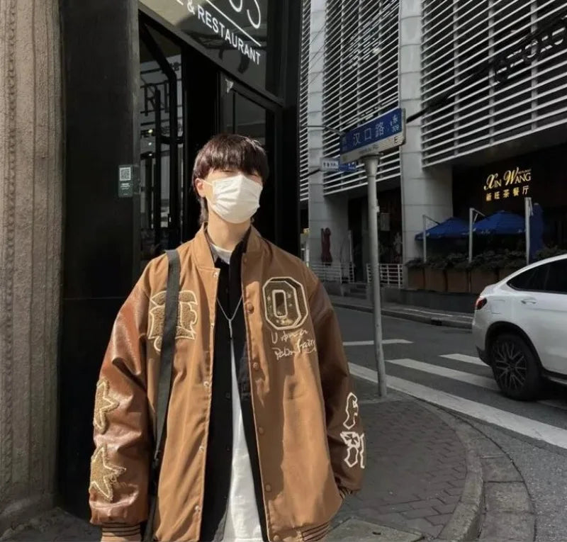 grunge street bomber, modern fit for men, oversized fit