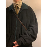 American Retro 2024 Mens Bomber Jacket Windbreaker Casual Handsome Zip