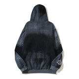 High Street Tie Dye Letter Embroidery Terry Hooded Hoodies For Men And