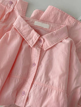 Pure Cotton Blue Long Sleeved Shirt Jacket For Women Spring Autumn Sum